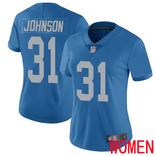 Detroit Lions Limited Blue Women Ty Johnson Alternate Jersey NFL Football #31 Vapor Untouchable->women nfl jersey->Women Jersey